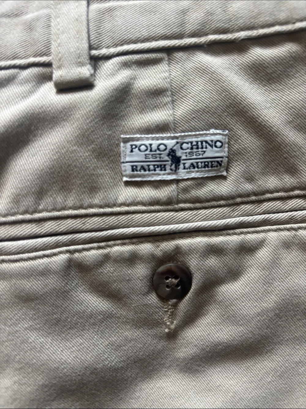 Polo by Ralph Lauren Tan Pleated Cotton Bermuda Shorts